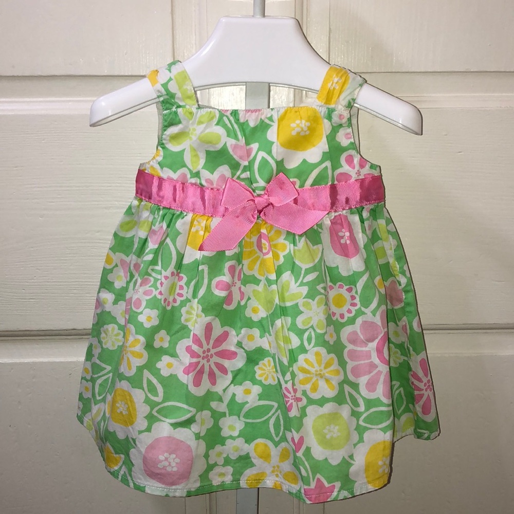 Okie Dokie Green Floral Sundress - sz 12M